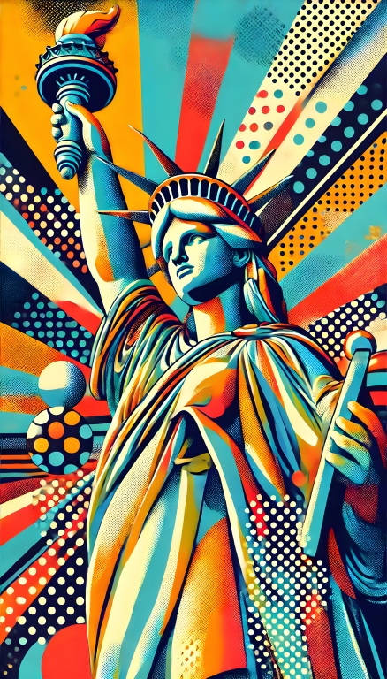 Liberty, pop art, dipinto, quadro pop,