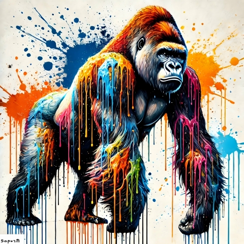 Ape Kong 1, arte moderna, pop art, monkey,