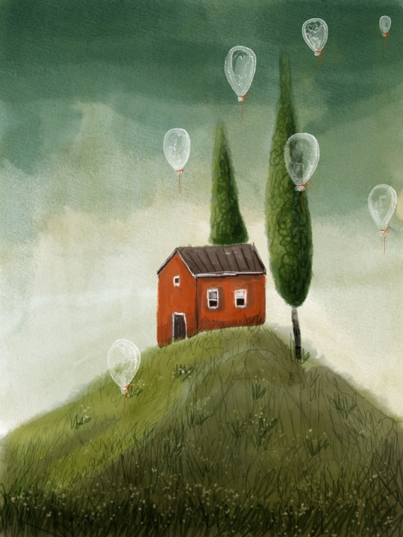 The Red House and Balloons