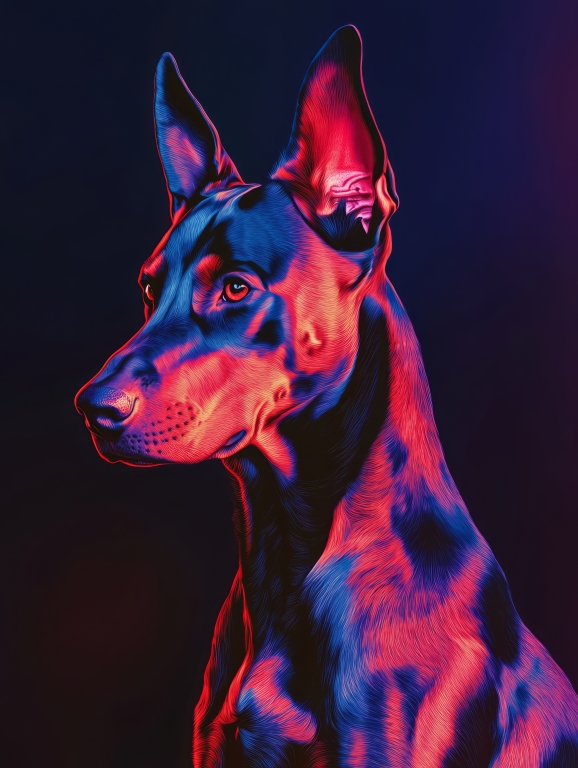 Ritratto di Doberman: Profilo Elegante e Regale