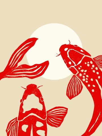 Red Koi Fishes