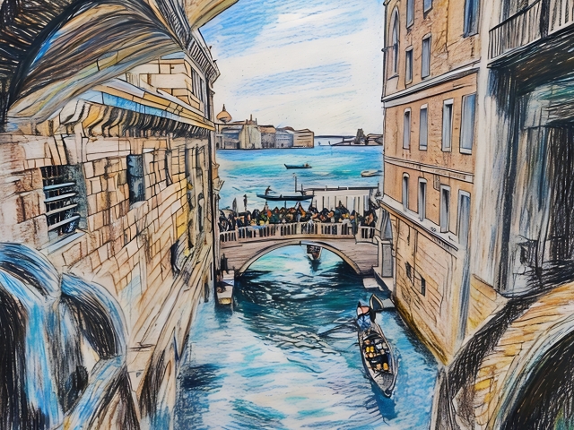 Vista dal Ponte dei Sospiri