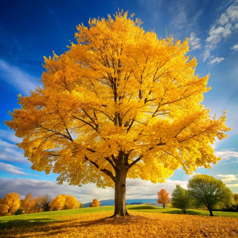 Tree with yellow leaves