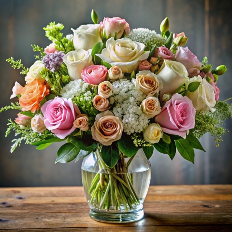 Floral composition in elegant style