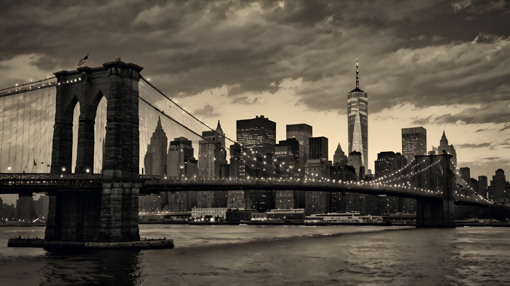 Lo Skyline di Manhattan Incoronato dal Ponte di Brooklyn