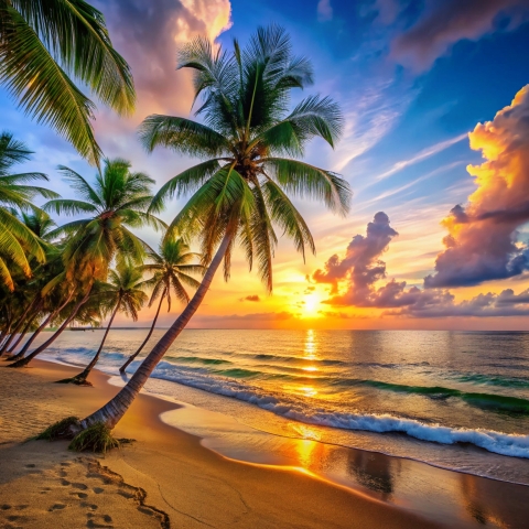 Sunset on the beach