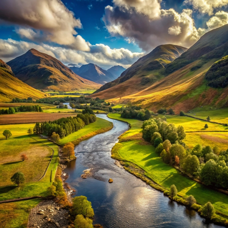 River surrounded by mountains