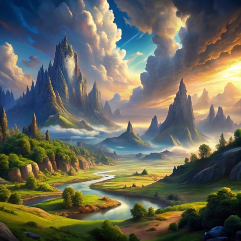 Fantasy Valley Landscape