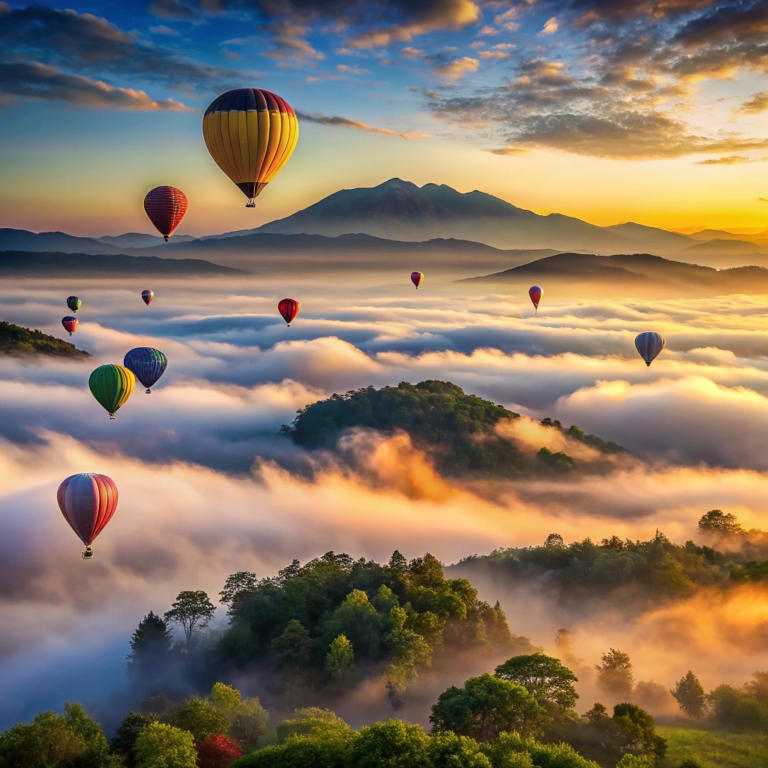 Morning fog landscape