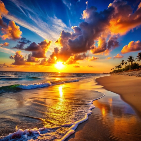 Sunset on the beach