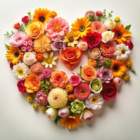 Heart-shaped flower arrangement