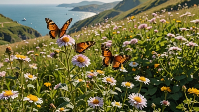 Farfalle tra la camomilla