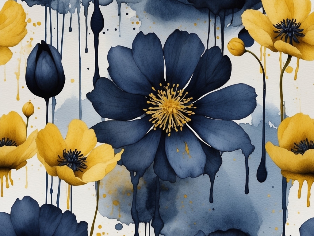 Fiori blu e gialli