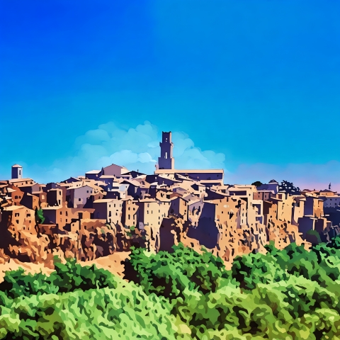 Pitigliano, pittoresco villaggio collinare italiano in Toscana