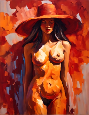 Woman in red