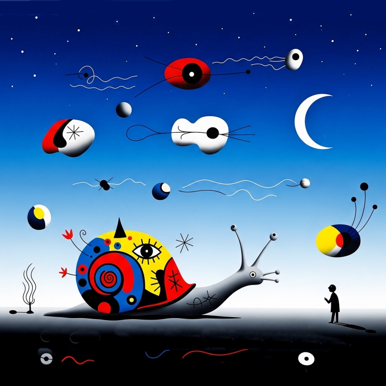 La lentezza, quadro in stile surrealista