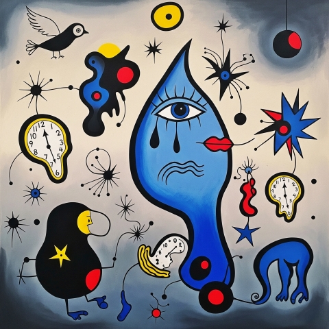 la tristezza, quadro in stile surrealista