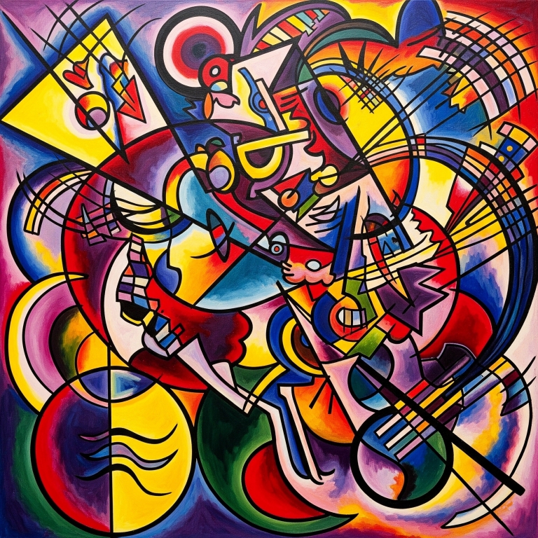 La lussuria, quadro in stile astrattista